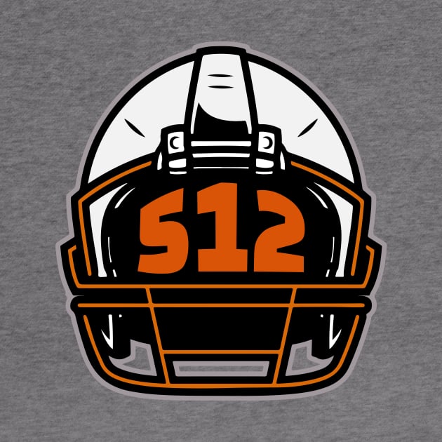 Retro Football Helmet 512 Area Code Austin Texas Football by SLAG_Creative